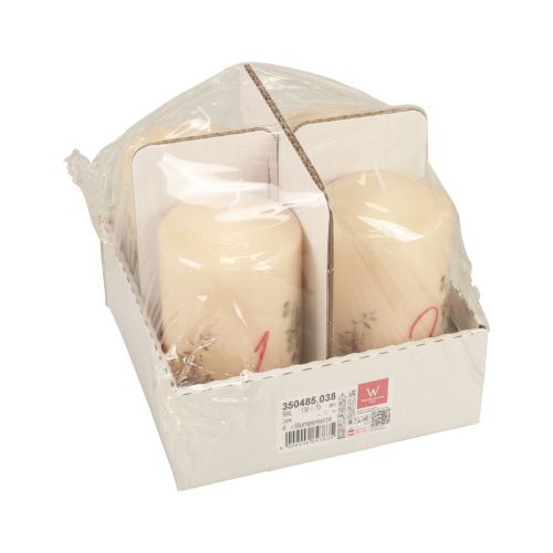 Product Advent candles Advent wreath 1-4 cream 130/70mm 4pcs