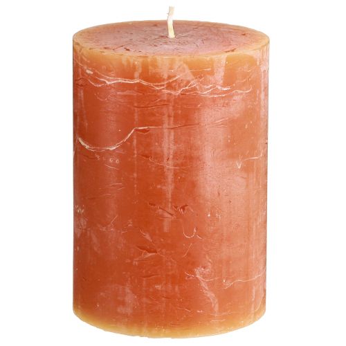 Floristik24 Pillar Candles Dark Orange Solid Coloured Sunset 85×120mm 2 pcs