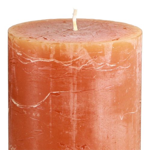 Product Pillar Candles Dark Orange Solid Coloured Sunset 85×120mm 2 pcs