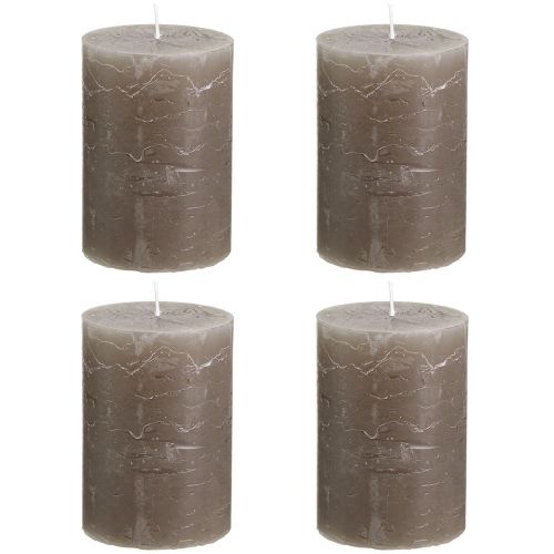 Product Pillar Candles Brown Solid Colored 70x100mm 4 pcs