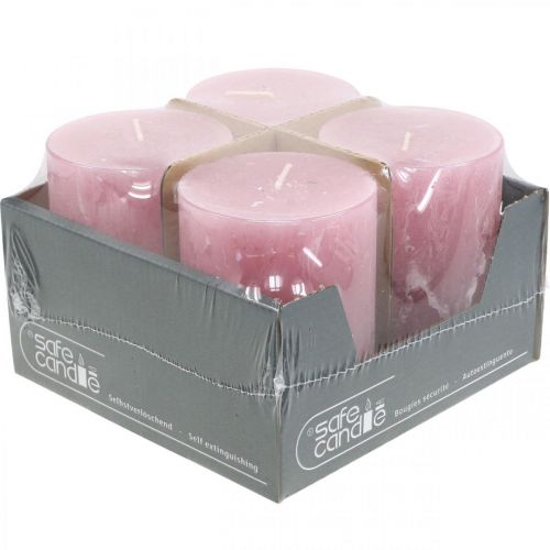 Product Solid Colored Candles Old Pink Rustic Candle 80×110mm 4 Pcs