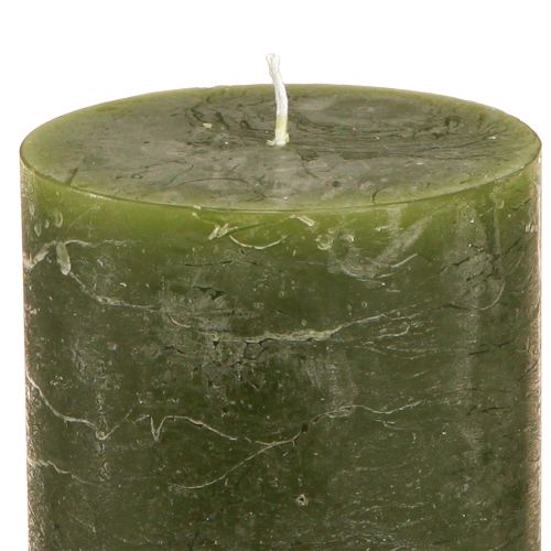 Product Pillar candles dyed 3 colours green 70×80mm 12 pcs