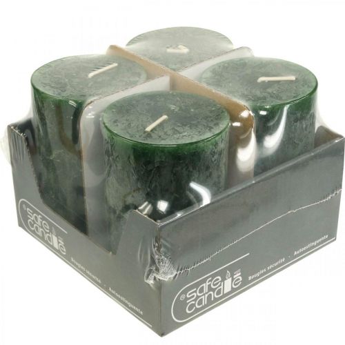 Product Solid Colored Candles Dark Green Pillar Candles 70×110mm 4 Pcs