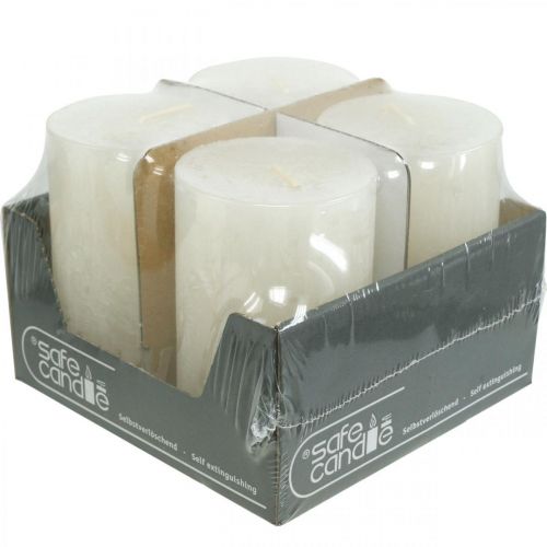 Product Pillar Candles Rustic Solid Colored Advent Candles White 70/110mm 4 Pcs