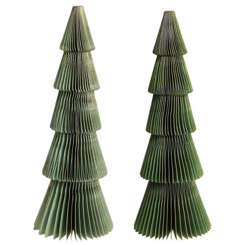 Product Christmas Tree Honeycomb Paper Christmas Green Gold H30cm 2 Pcs