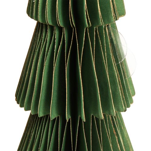 Product Christmas Tree Honeycomb Paper Christmas Green Gold H30cm 2 Pcs