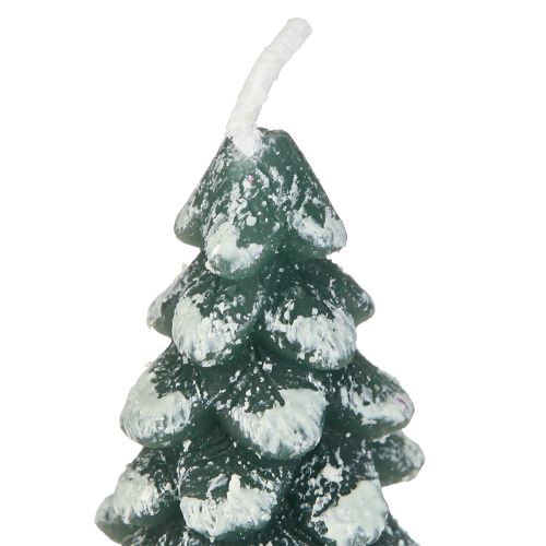 Product Tealights Christmas Christmas Tree Green Snowy 6.5cm 8pcs