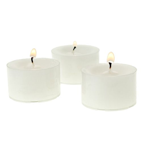 Floristik24 Tealights white in plastic bowl 50pcs