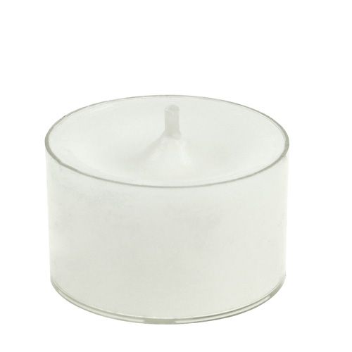 Product Tealights white in plastic bowl 50pcs