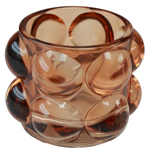 Product Tealight glass tinted tealight holder glass Ø8cm H6.5cm 3pcs