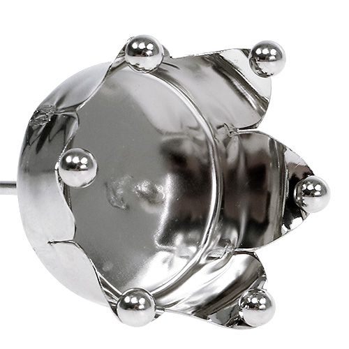 Product Tealight holder crown silver Ø4.8cm 4 pcs