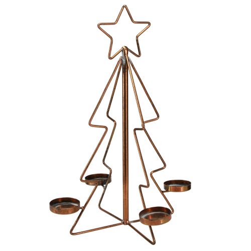 Tealight holder Christmas tree table decoration bronze Ø27cm H38cm