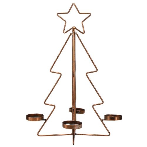 Product Tealight holder Christmas tree table decoration bronze Ø27cm H38cm