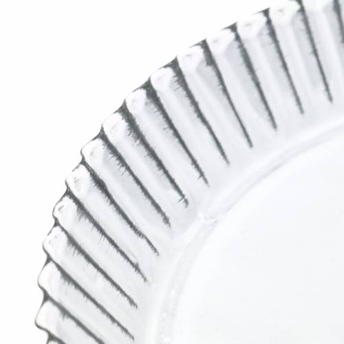 Floristik24 Decorative plate baking pan zinc white Ø19.5cm H2cm
