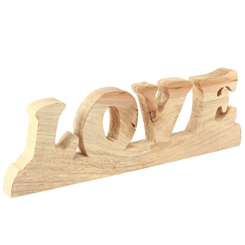 Table decoration wooden stand &quot;Love&quot; willow wood natural 60×19cm