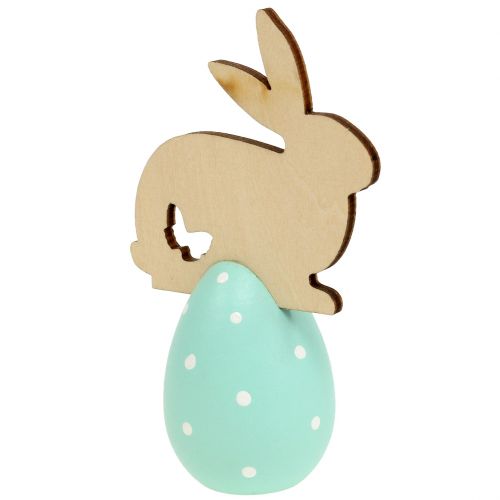 Floristik24 Table decoration Easter egg with bunny 9cm - 12cm 2pcs