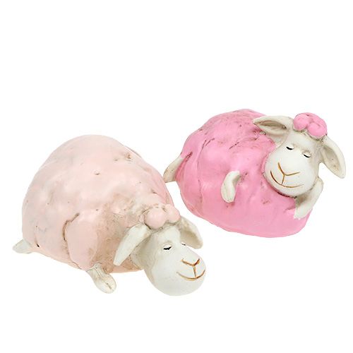 Floristik24 Table decoration sheep pink, pink 5.5cm - 7cm 3pcs