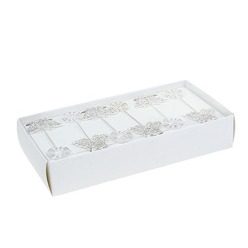 Product Place card holder butterfly 3.5cm silver 6pcs
