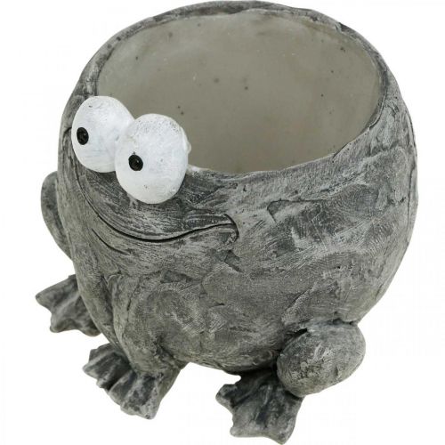 Product Pot holder frog with smile gray 11x12cm