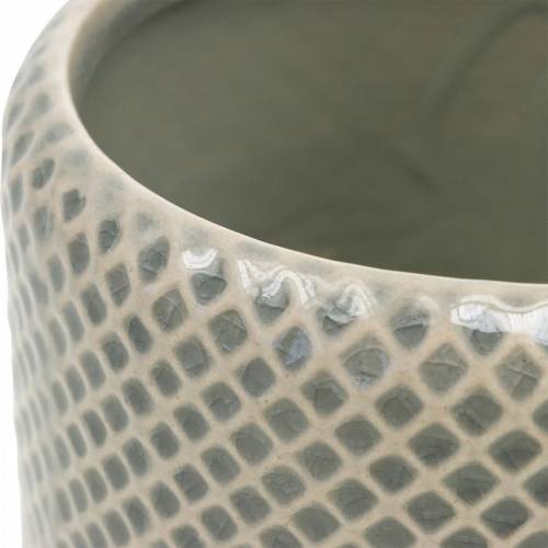 Floristik24 Ceramic planter, braided planter, ceramic pot Ø13cm 3pcs