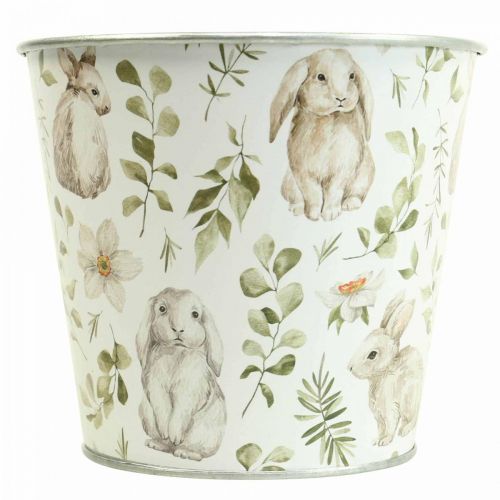 Floristik24 Bunny flowerpot Easter metal cachepot Ø14cm H12.5cm