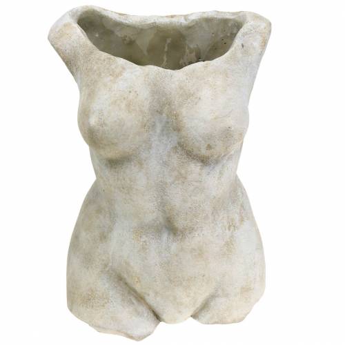 Floristik24 Plant pot torso female gray 19 × 13.5cm H27cm