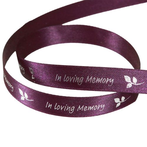 Product Mourning Ribbon in Purple Silver In Loving Memory 15mm 25m