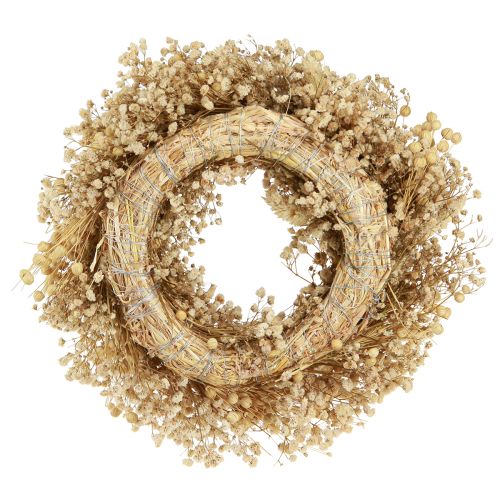 Floristik24 Dried flower wreath bleached decorative wreath cream Ø25cm