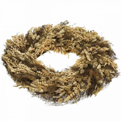 Floristik24 Decorative wreath dried flowers large cereals and grass nature Ø50cm