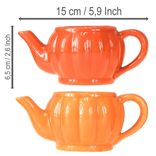 Product Planter ceramic teapot orange assorted 15×9×6.5cm 2 pcs
