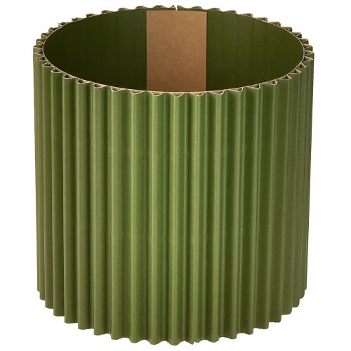 Product Paper Plant Pot Grooved Dark Green Ø13cm H12cm 4 pcs