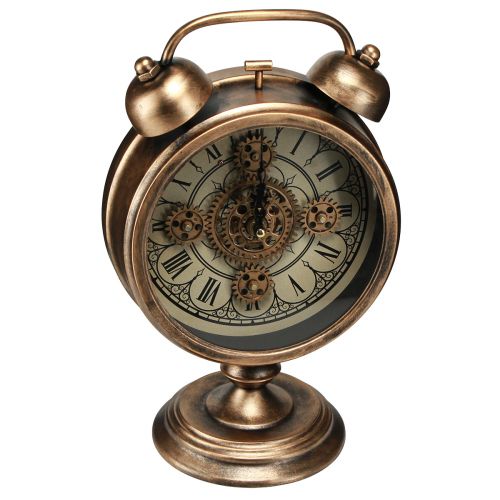 Clock with Roman numerals vintage metal bronze Ø22cm