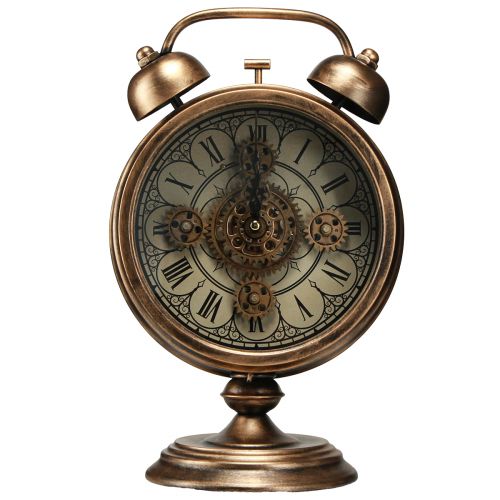 Product Clock with Roman numerals vintage metal bronze Ø22cm