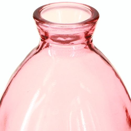 Product Vase bulbous mini vases glass tinted pink Ø7cm H12cm 6 pcs