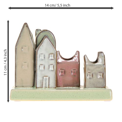 Product Mini vase set, colorful houses for table decoration, 14cm