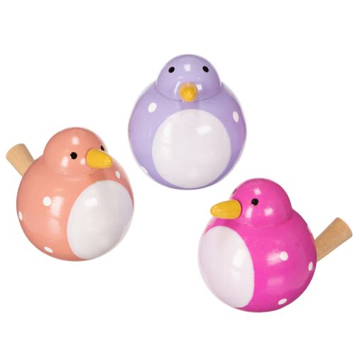 Product Bird decorative figurine with polka dot pattern as a fresh and friendly room accent, purple, 6cm, 6 pieces