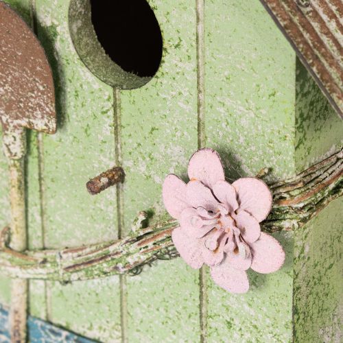 Product Birdhouse with floral decoration, romantic country house decoration, 19cm