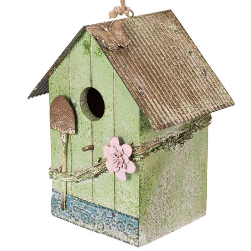 Product Birdhouse with floral decoration, romantic country house decoration, 19cm