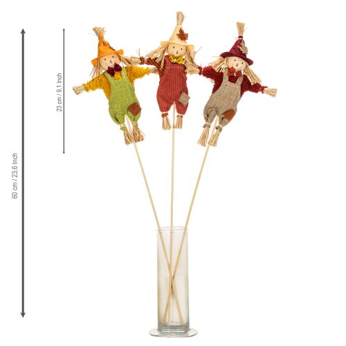 Product Decorative scarecrow figure on a stick for crafting and plants, 60cm