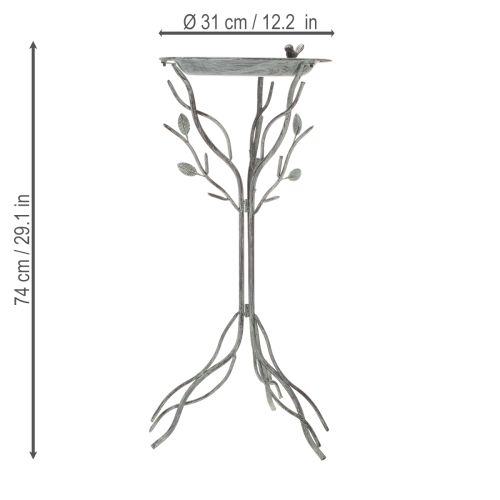 Product Decorative birdbath with delicate leaf pattern in vintage style, 74cm