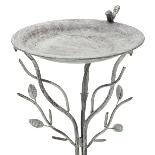 Product Decorative birdbath with delicate leaf pattern in vintage style, 74cm