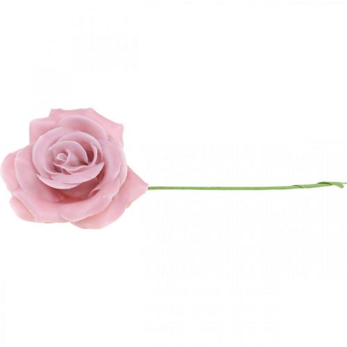 Product Wax roses decorative roses wax pink Ø8cm 12pcs