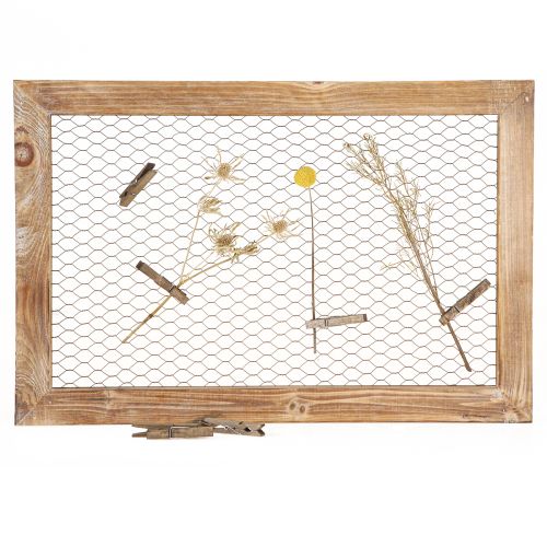 Product Rustic wall decoration, wood and metal, 40x60cm, brown, vintage