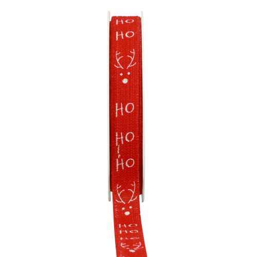 Floristik24 Gift ribbon Christmas Christmas ribbon Hohoho Red 15mm 20m