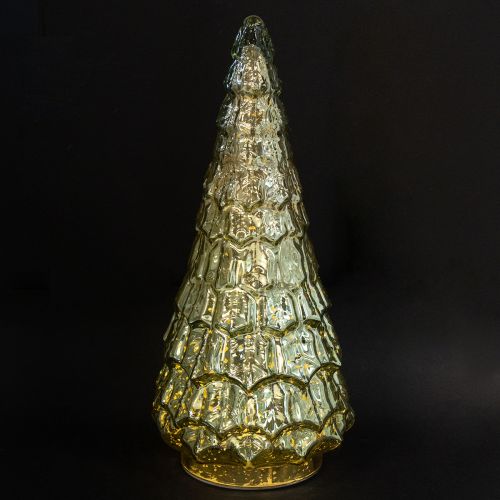 Product Christmas tree with LED lighting vintage green gold 38cm