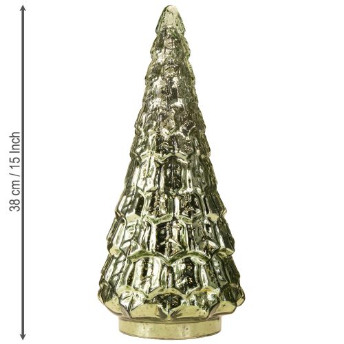 Product Christmas tree with LED lighting vintage green gold 38cm