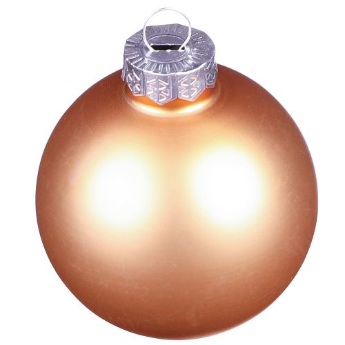 Product Christmas tree balls made of glass pink apricot Ø6cm 24 pcs