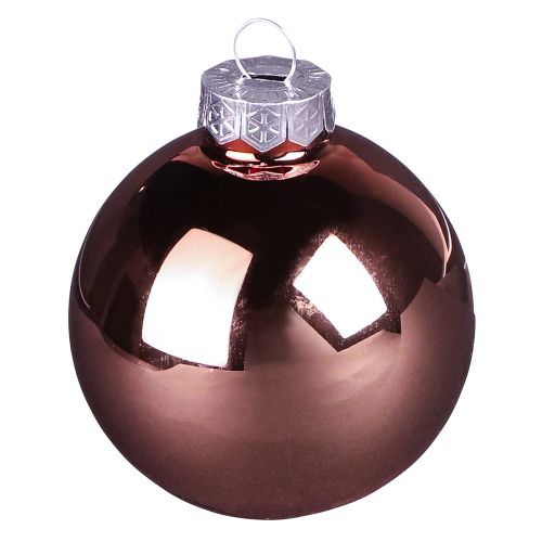 Product Christmas tree balls made of glass pink apricot Ø6cm 24 pcs