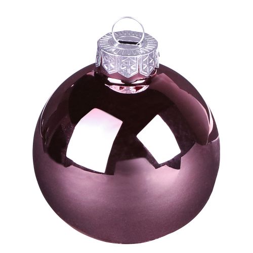 Product Christmas tree balls made of glass pink apricot Ø6cm 24 pcs