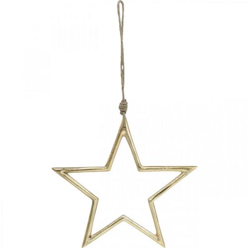 Product Christmas decoration star, Advent decoration, star pendant Golden B24.5cm